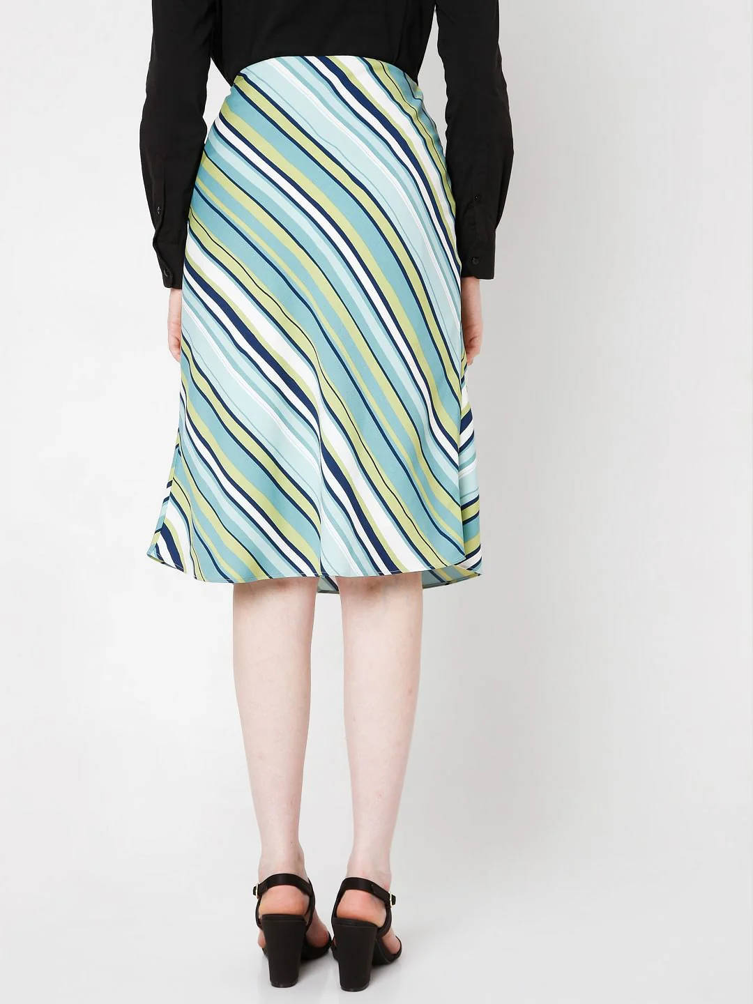 Green Striped A-Line Co-Ord Set Skirt - Image 4