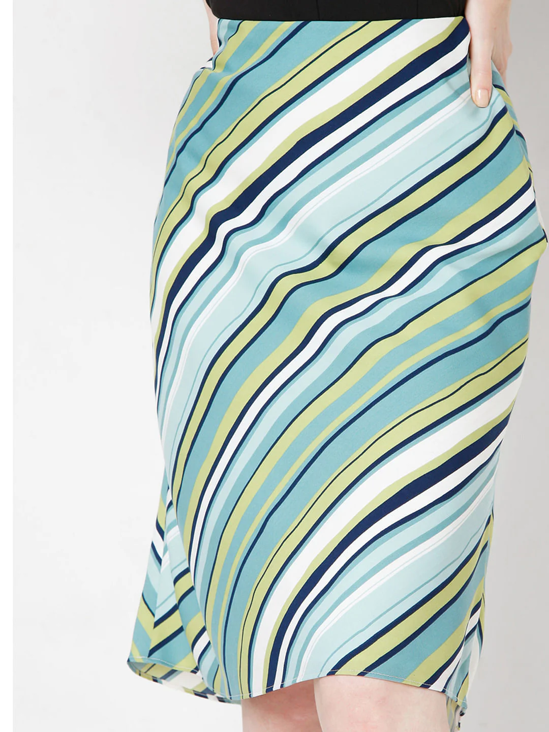 Green Striped A-Line Co-Ord Set Skirt - Image 5