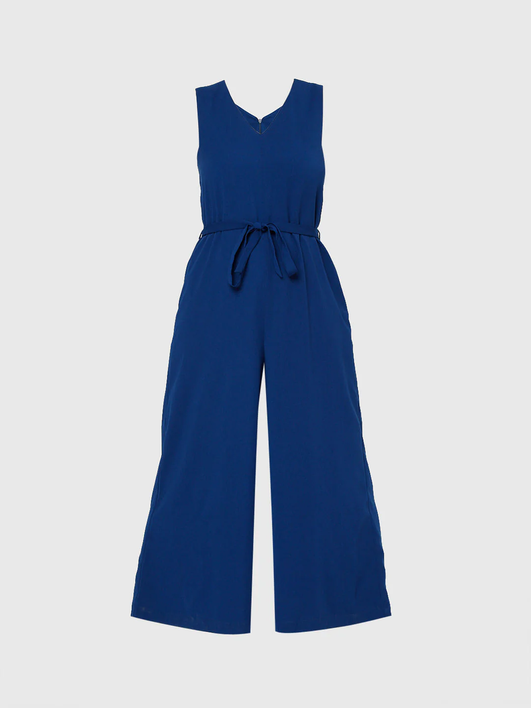 Blue Waist Tie-Up Jumpsuit - Image 6
