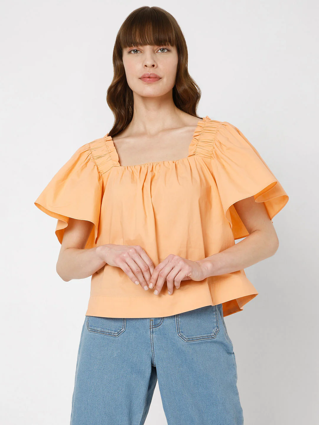Orange Flared Sleeves Top - Image 2