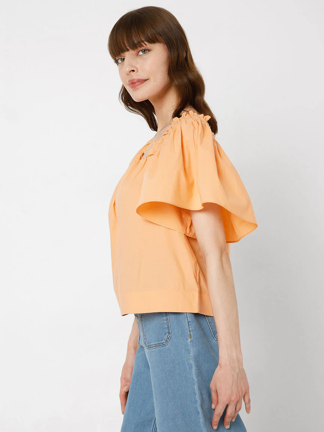 Orange Flared Sleeves Top - Image 3