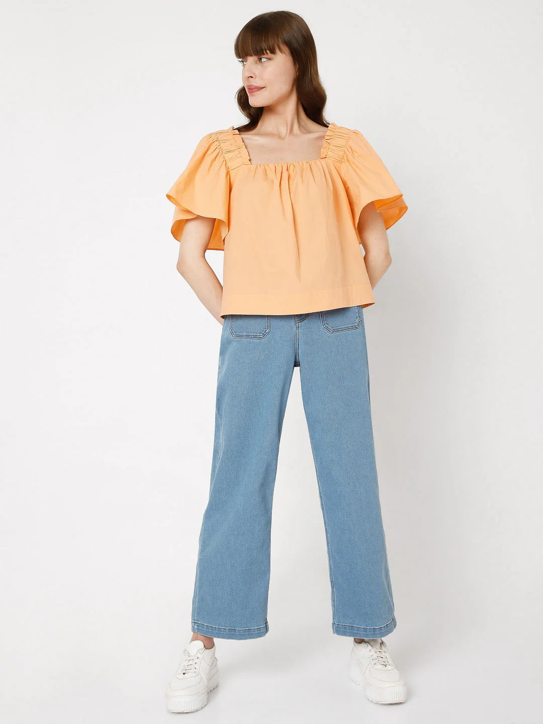 Orange Flared Sleeves Top - Image 5