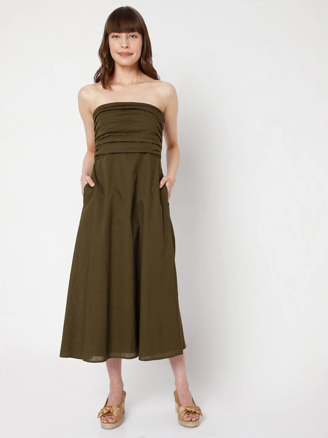 Green Off-Shoulder Dress - Image 2