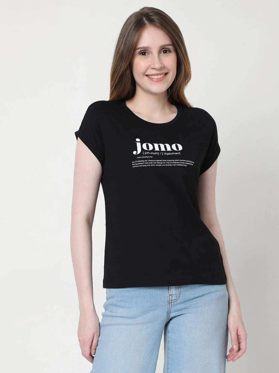 Black Slogan Print T-Shirt - Image 2