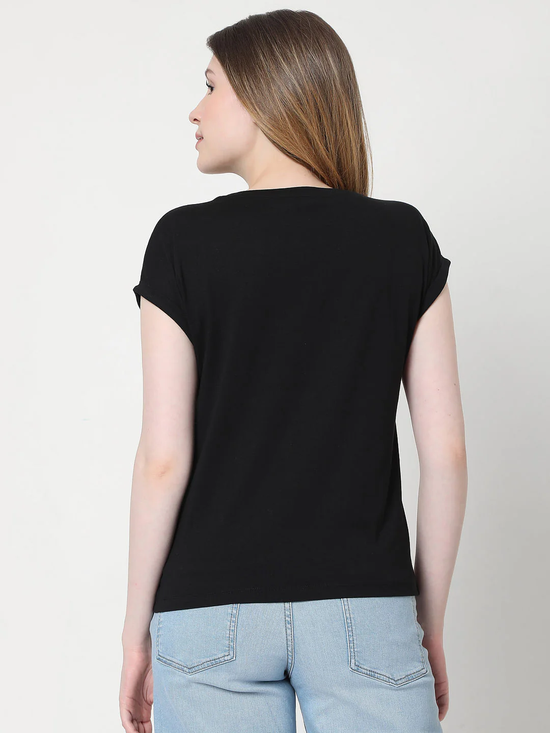 Black Slogan Print T-Shirt - Image 4