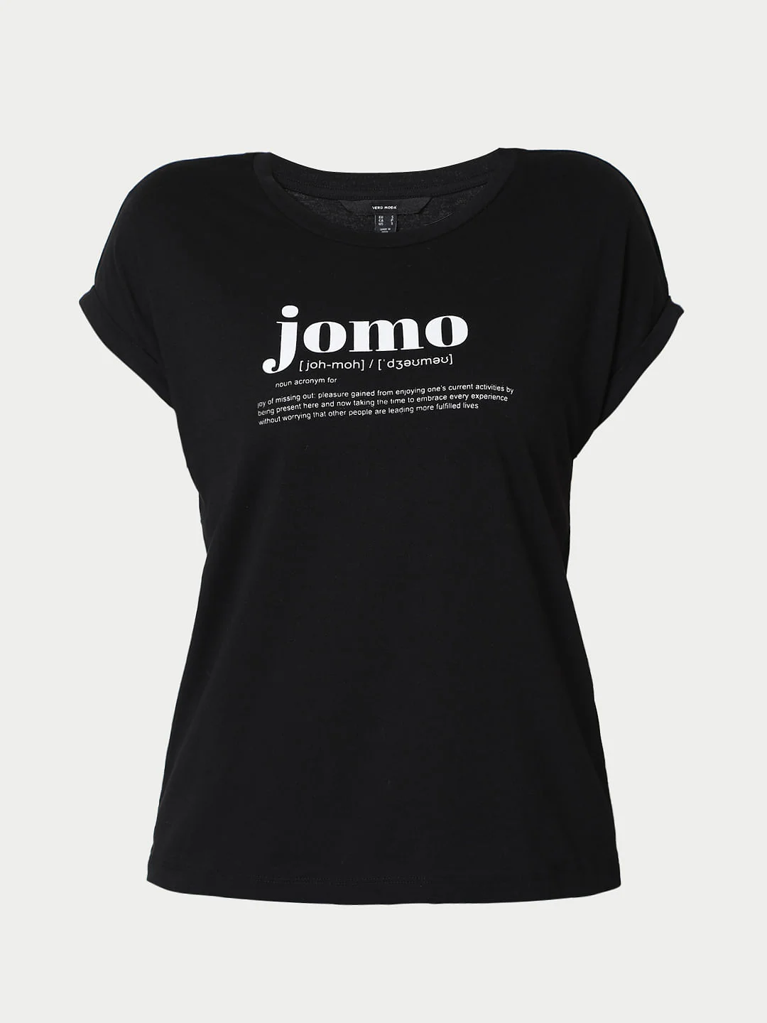 Black Slogan Print T-Shirt - Image 7