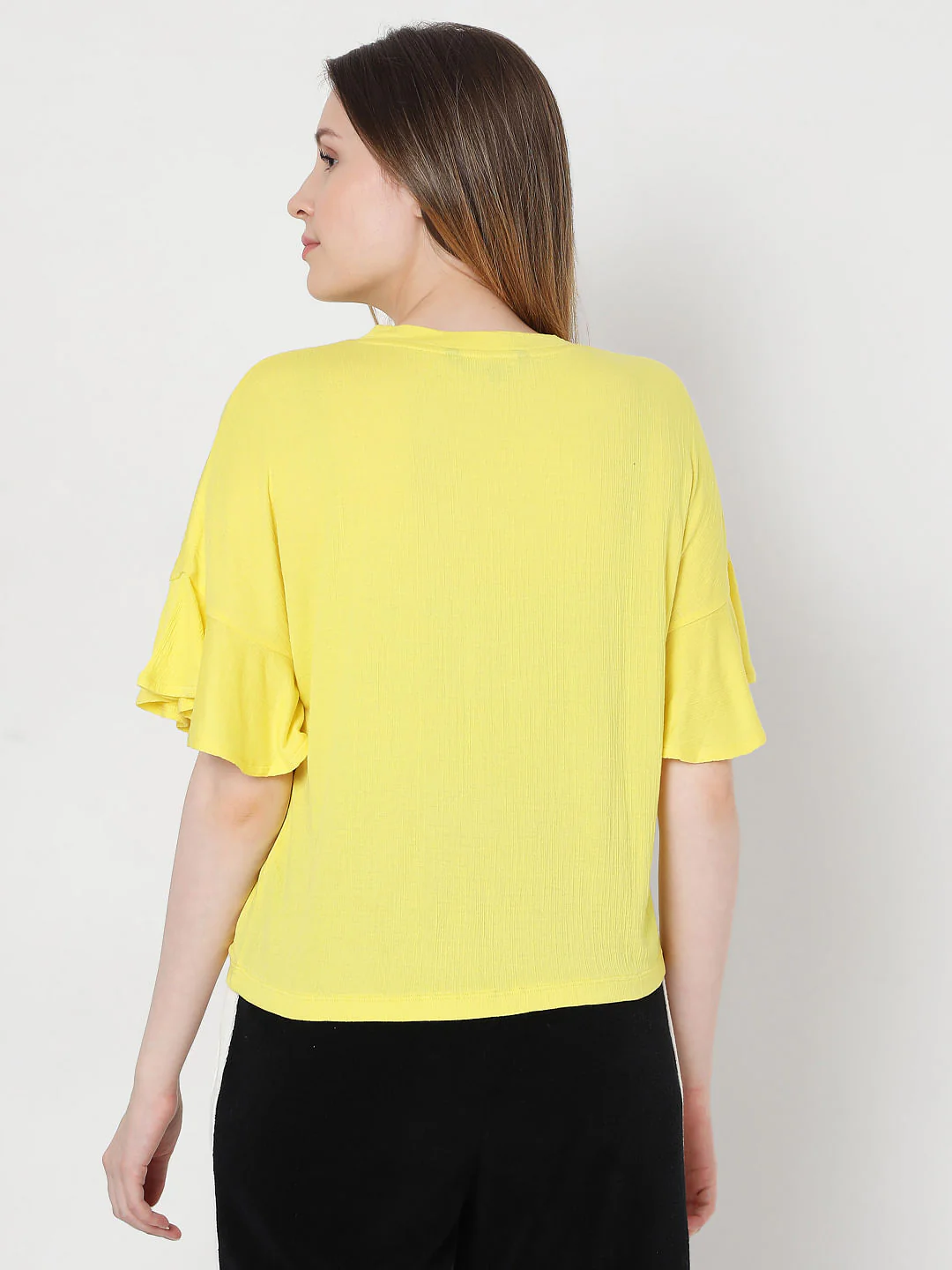 Yellow Frill Sleeves Top - Image 4