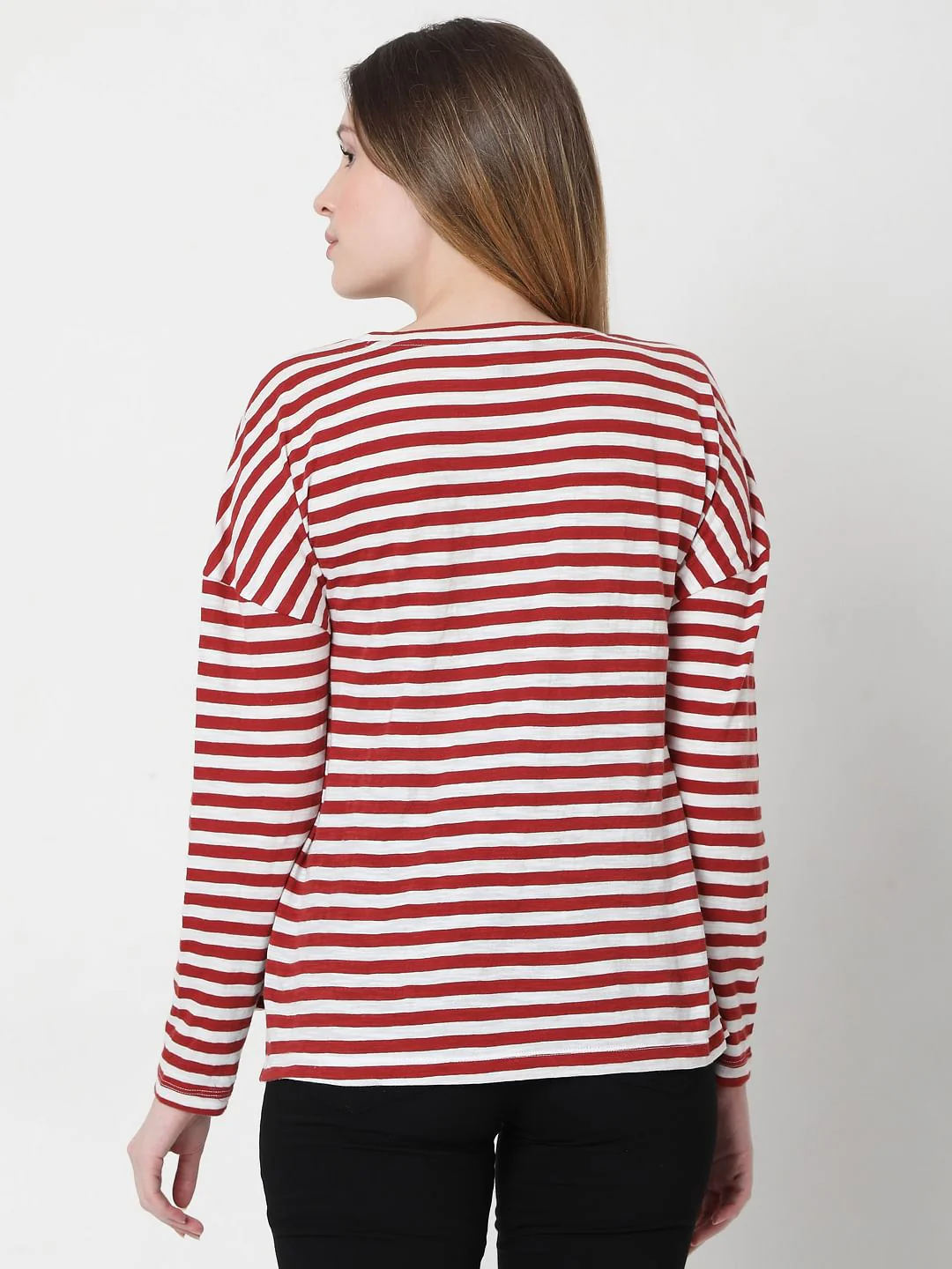 Red Oversized Striped T-Shirt - Image 4