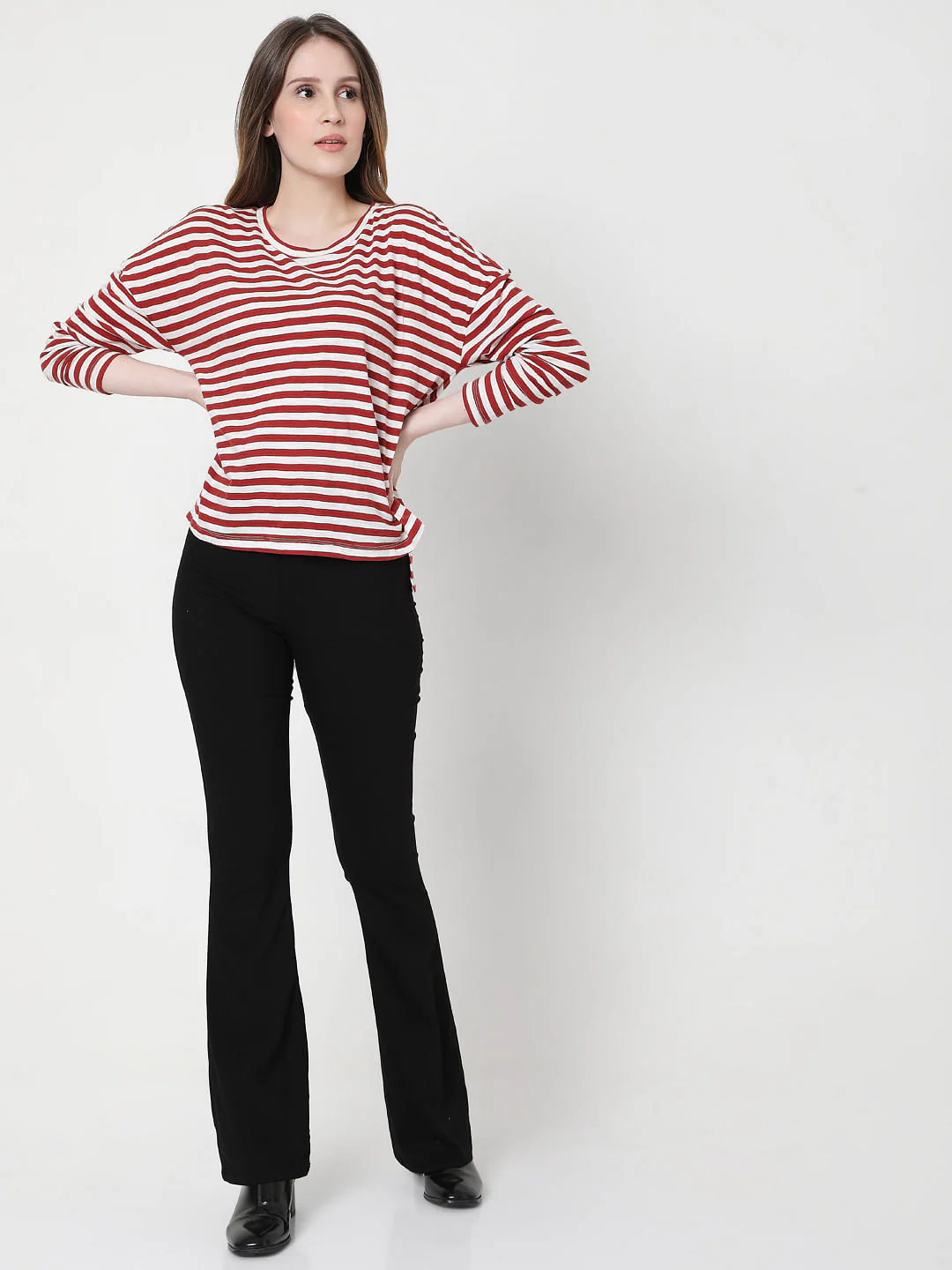 Red Oversized Striped T-Shirt - Image 5