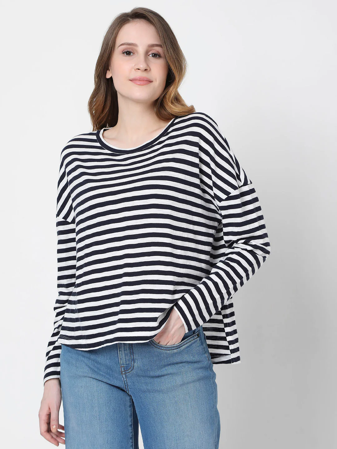 Blue Oversized Striped T-Shirt - Image 2