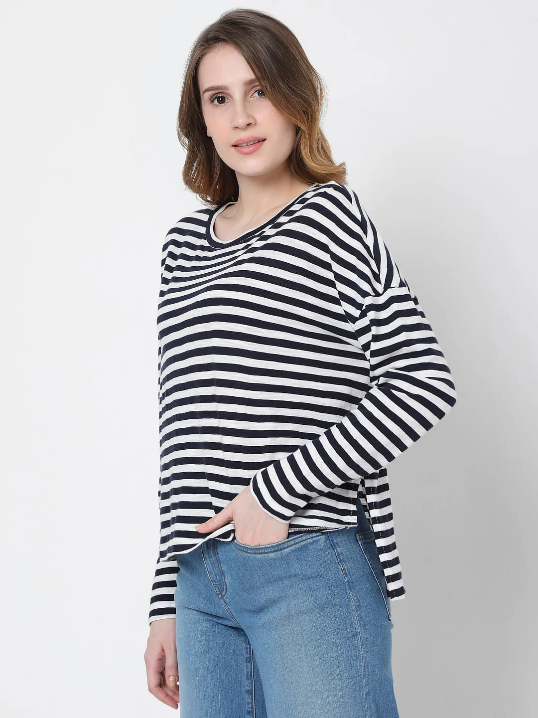 Blue Oversized Striped T-Shirt - Image 3