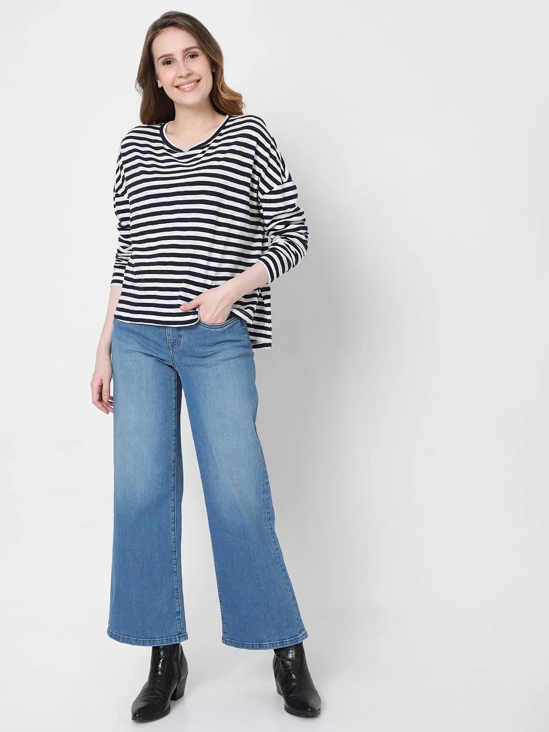Blue Oversized Striped T-Shirt - Image 5
