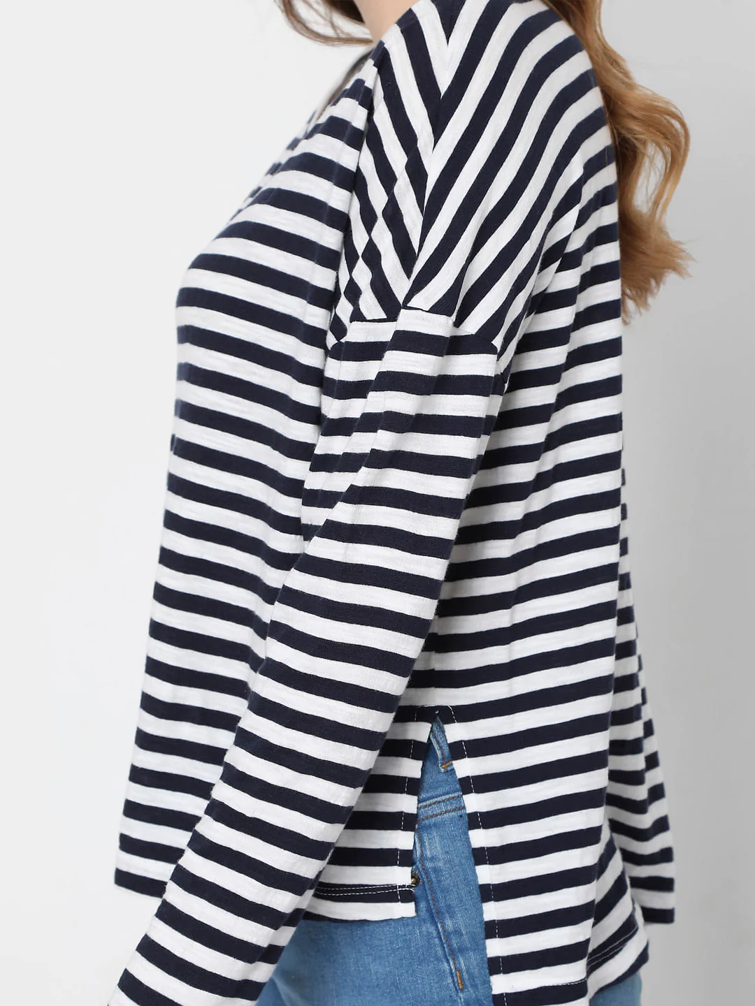 Blue Oversized Striped T-Shirt - Image 6