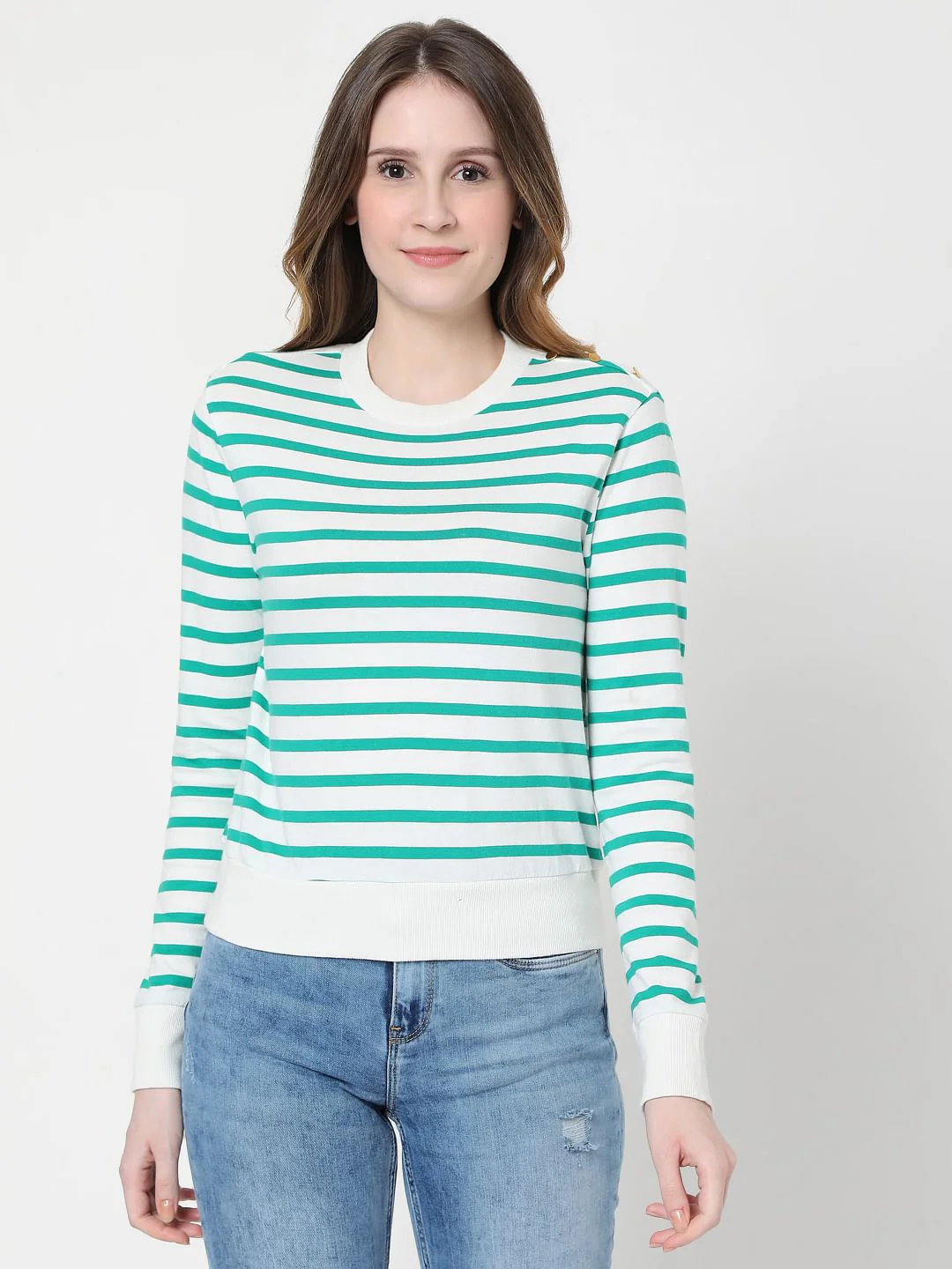 Green Striped Sweatshirt - Image 2