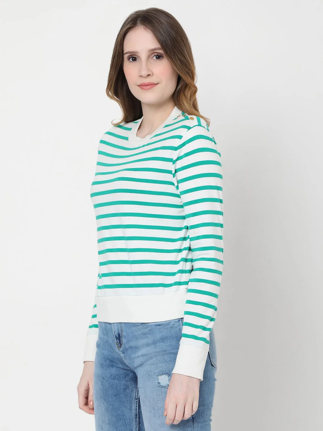 Green Striped Sweatshirt - Image 3