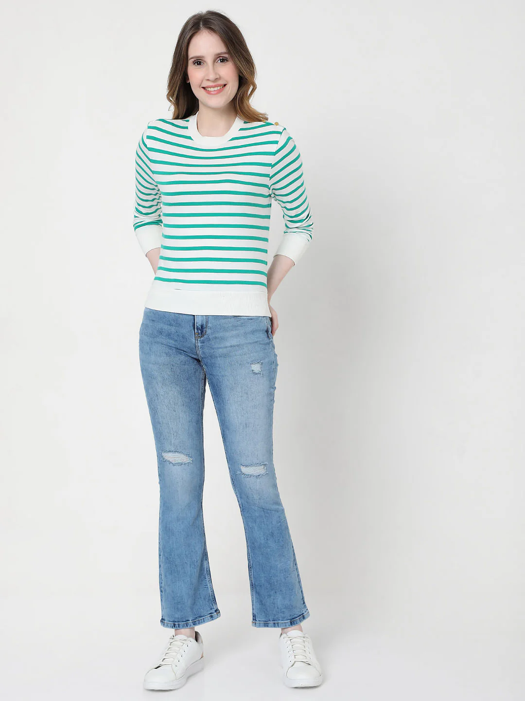 Green Striped Sweatshirt - Image 5