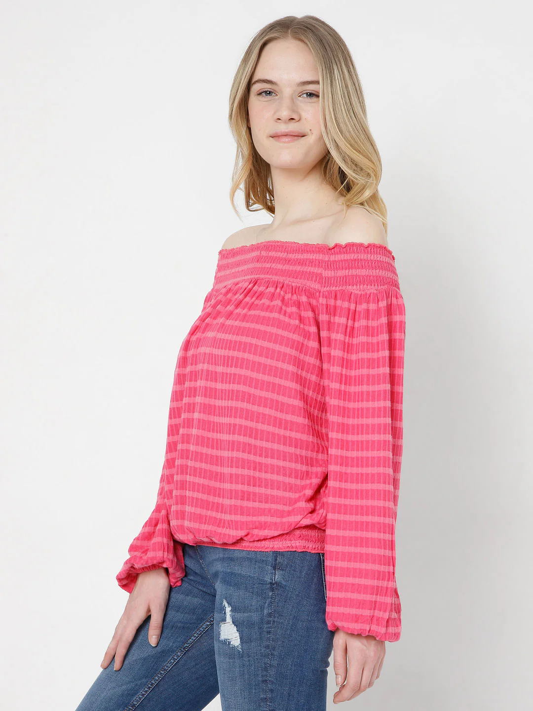 Fuschia Pink Off-Shoulder Top - Image 3