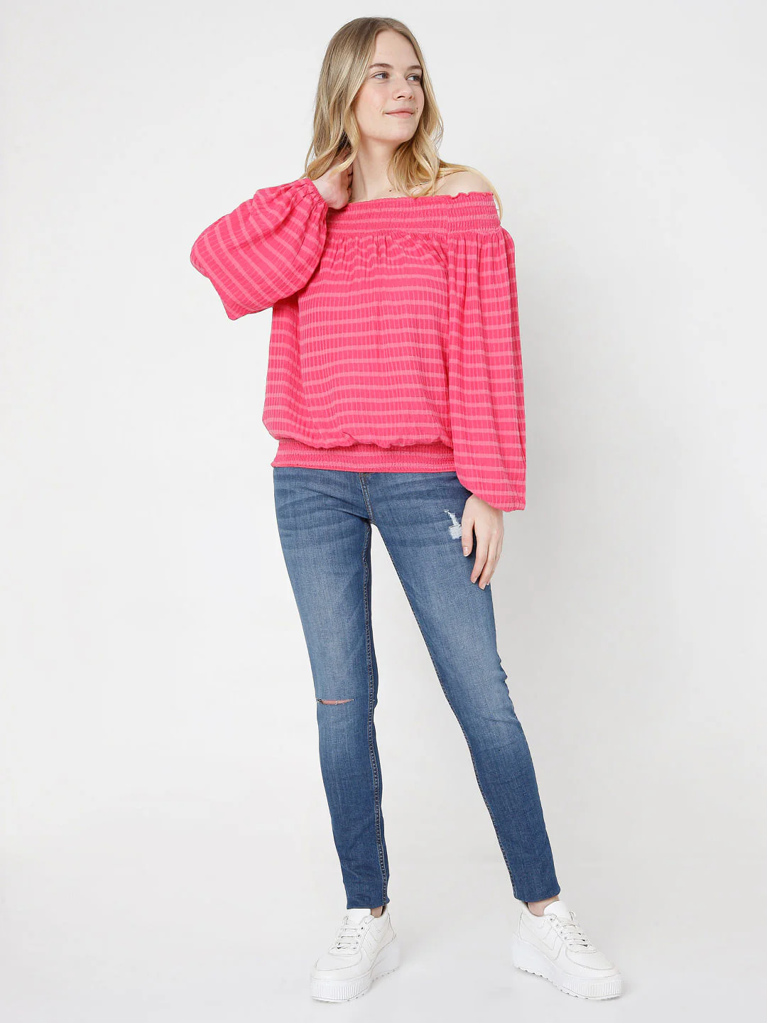 Fuschia Pink Off-Shoulder Top - Image 5