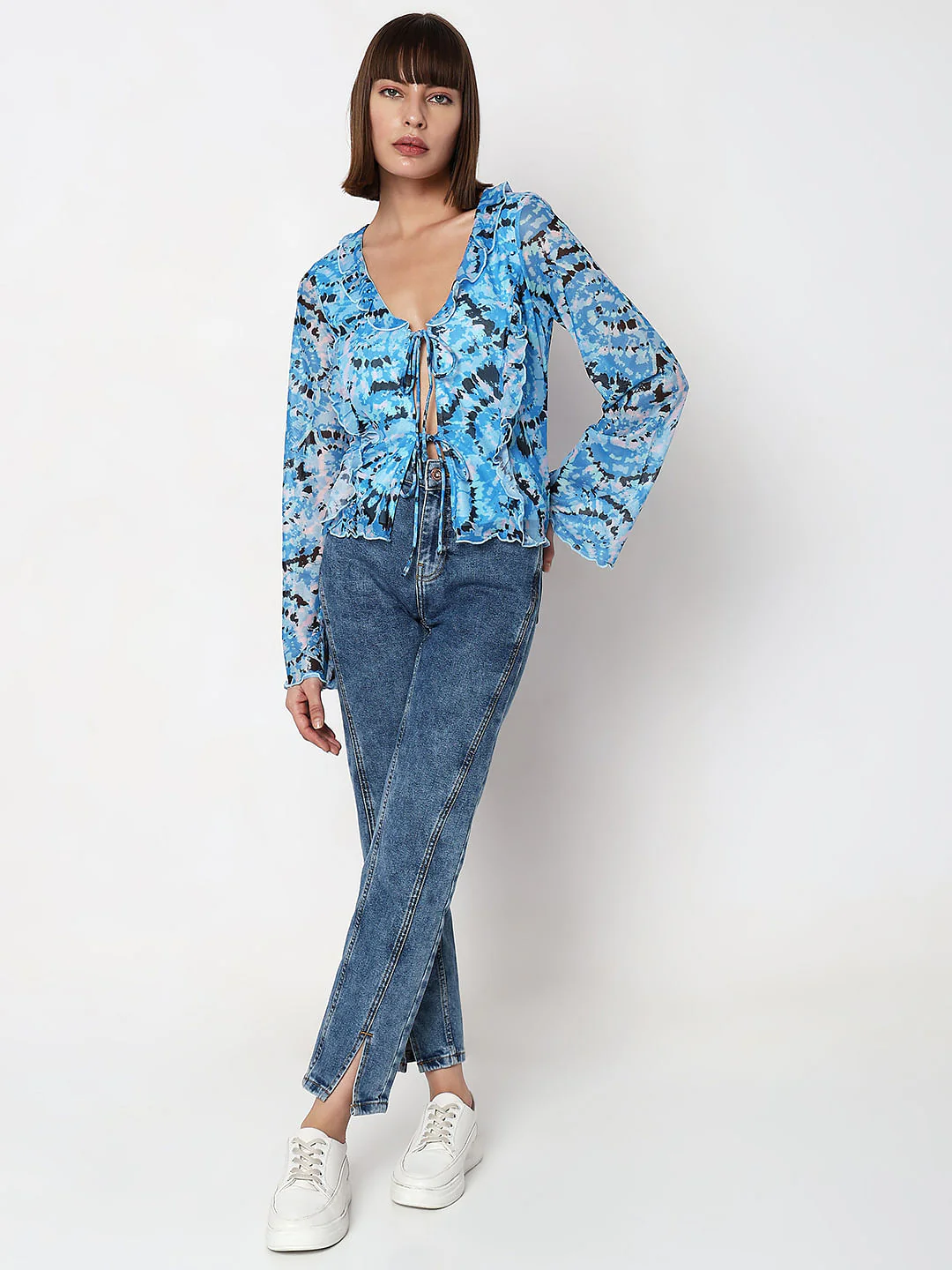 Blue Abstract Print Top - Image 5