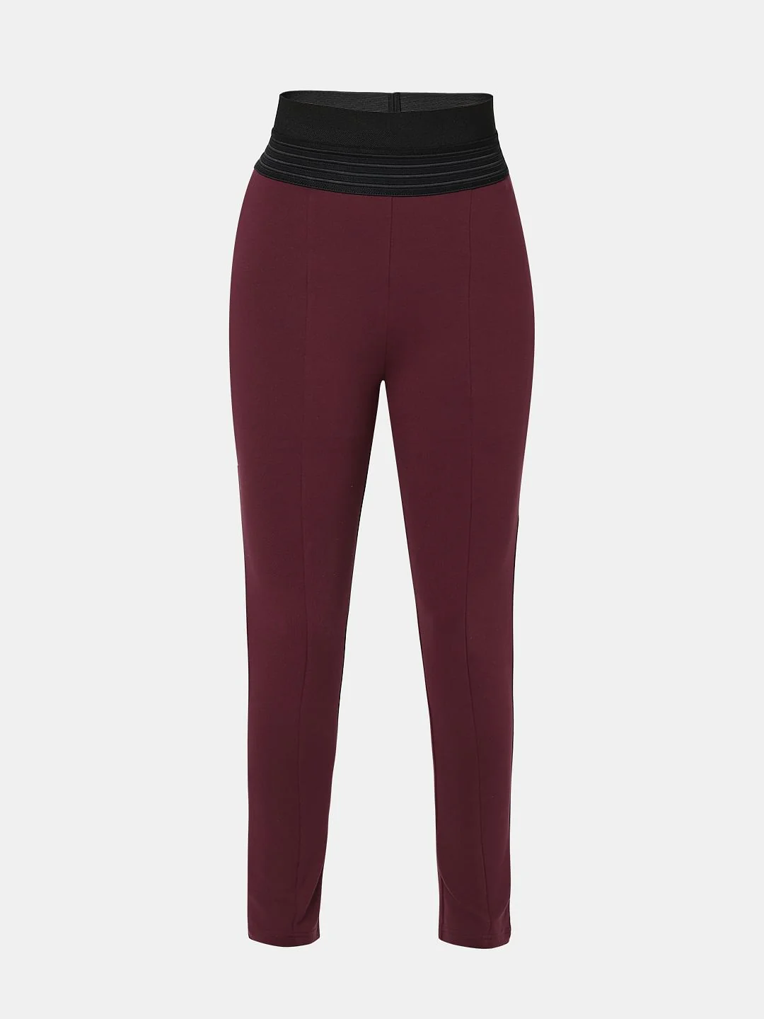 Maroon High Rise Leggings - Image 7