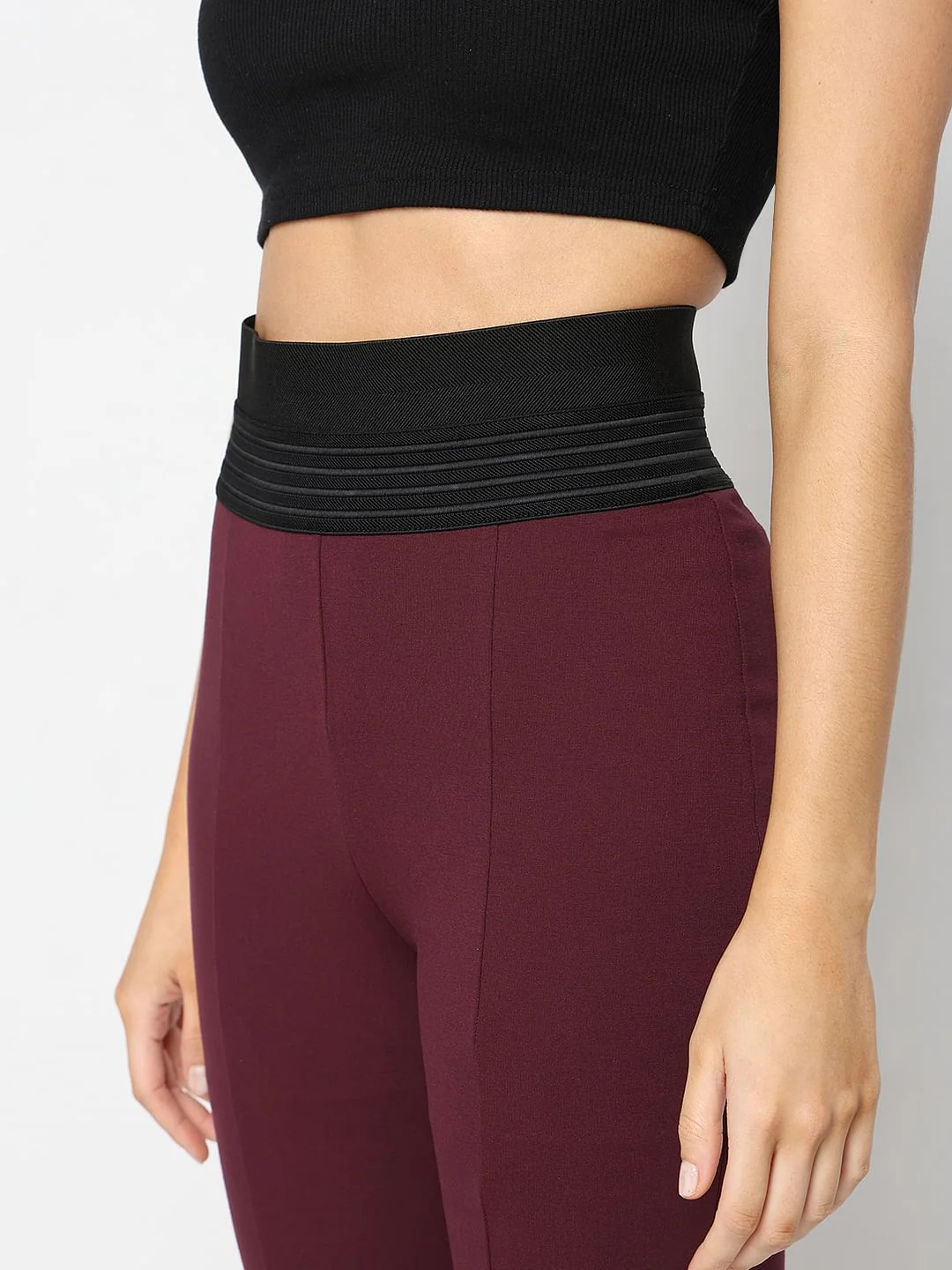 Maroon High Rise Leggings - Image 8