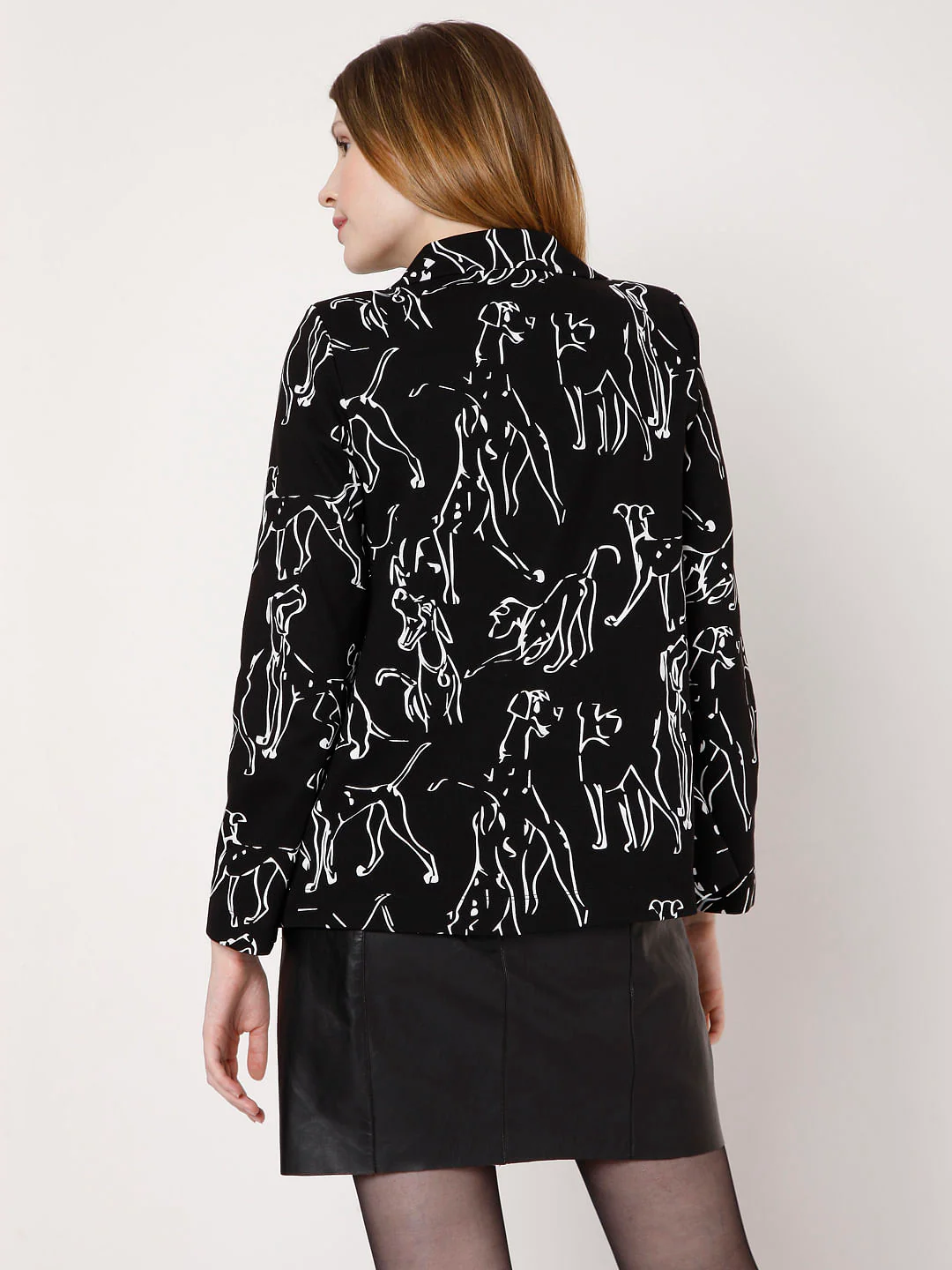 Black Abstract Print Jacket - Image 4