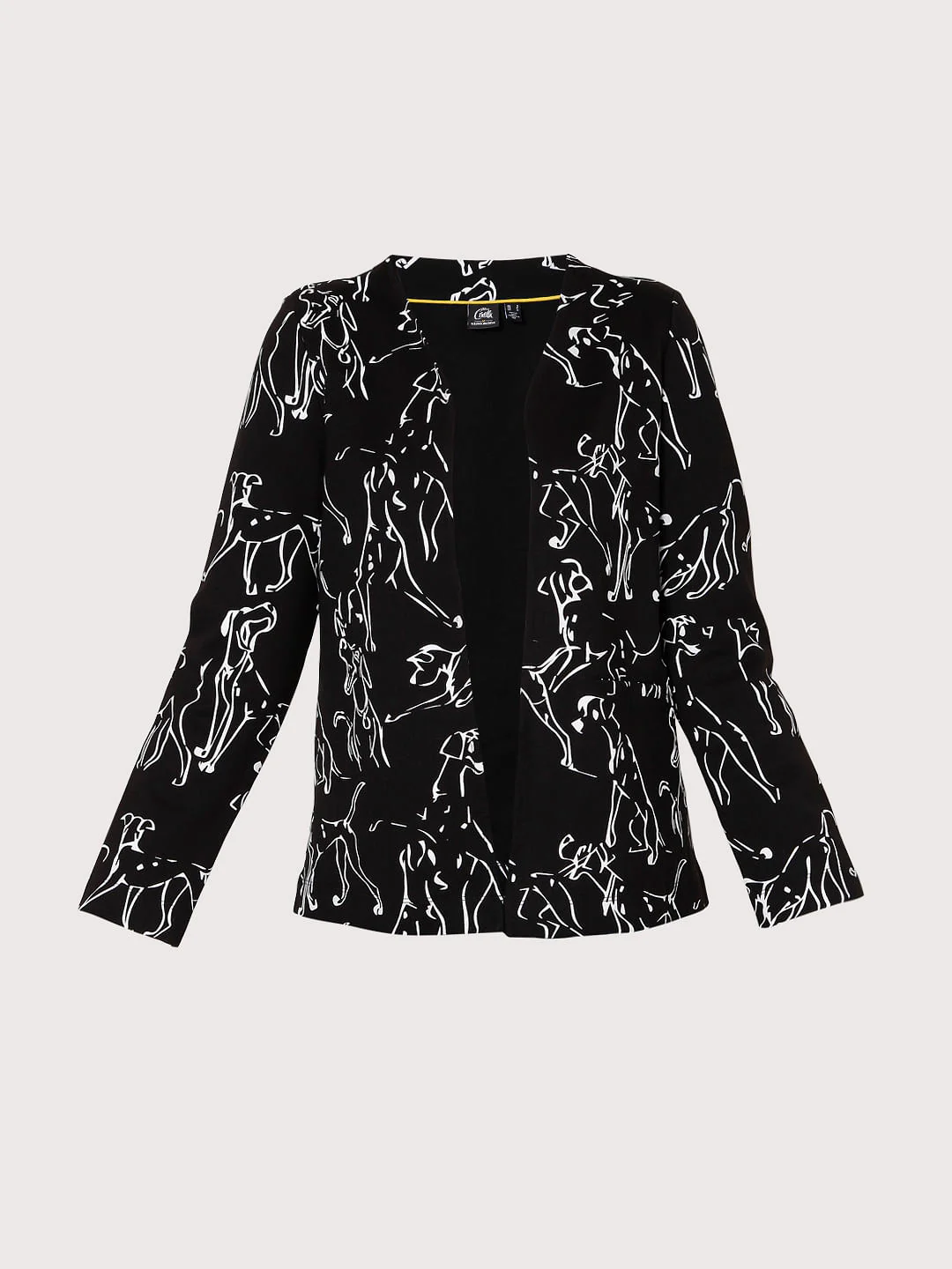 Black Abstract Print Jacket - Image 7