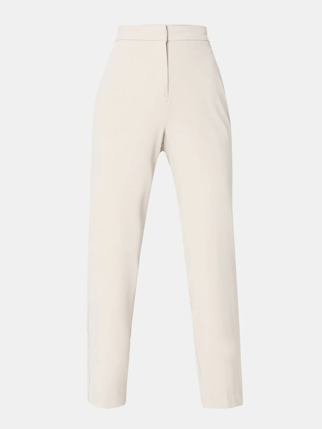 Beige High Rise Tapered Fit Pants - Image 7