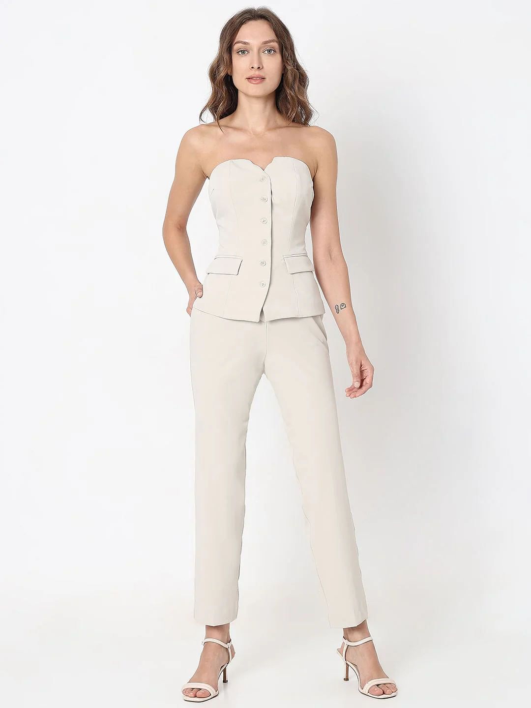 Beige Corset Co-Ord Set Blazer - Image 5