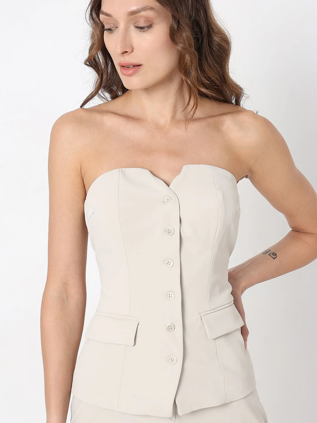 Beige Corset Co-Ord Set Blazer - Image 6