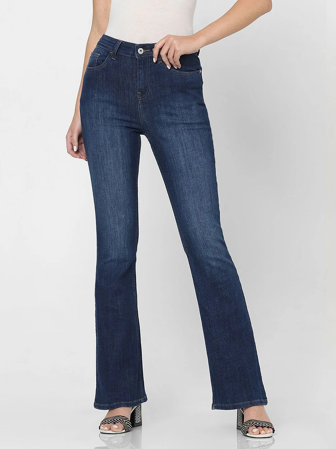 Dark Blue High Rise Petra Bootcut Jeans - Image 2