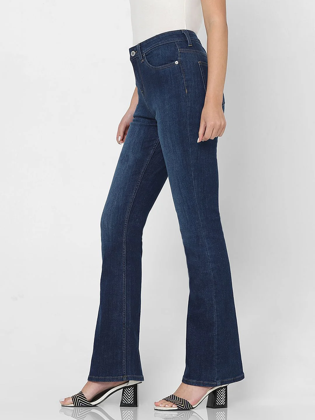 Dark Blue High Rise Petra Bootcut Jeans - Image 3