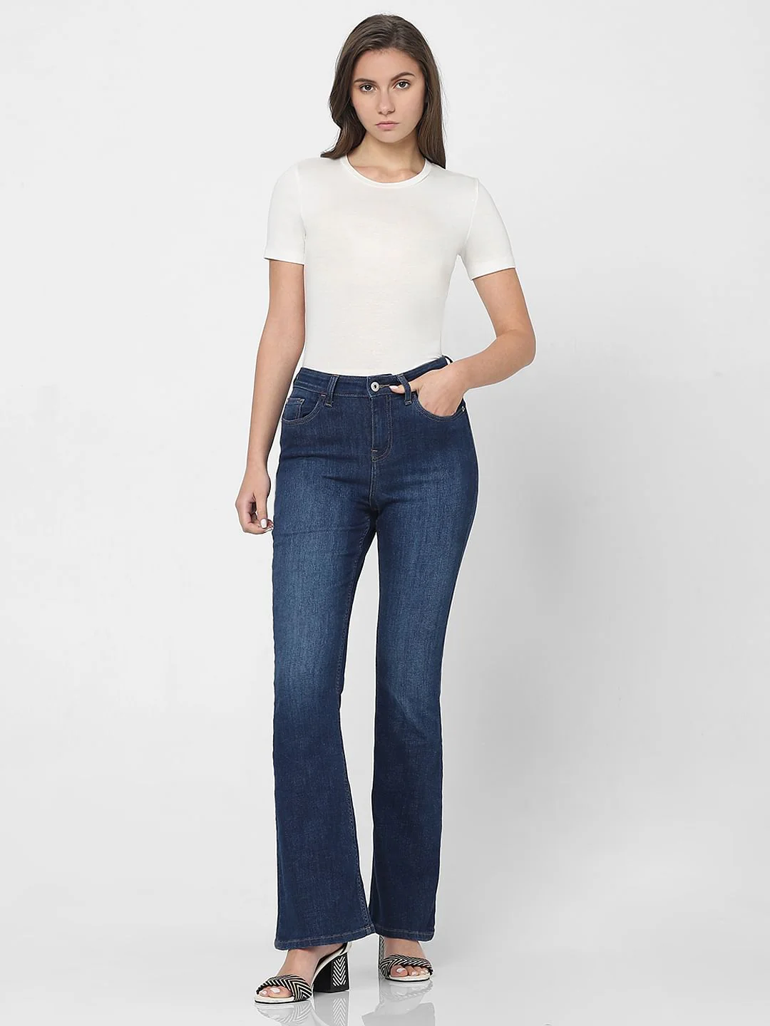 Dark Blue High Rise Petra Bootcut Jeans - Image 5