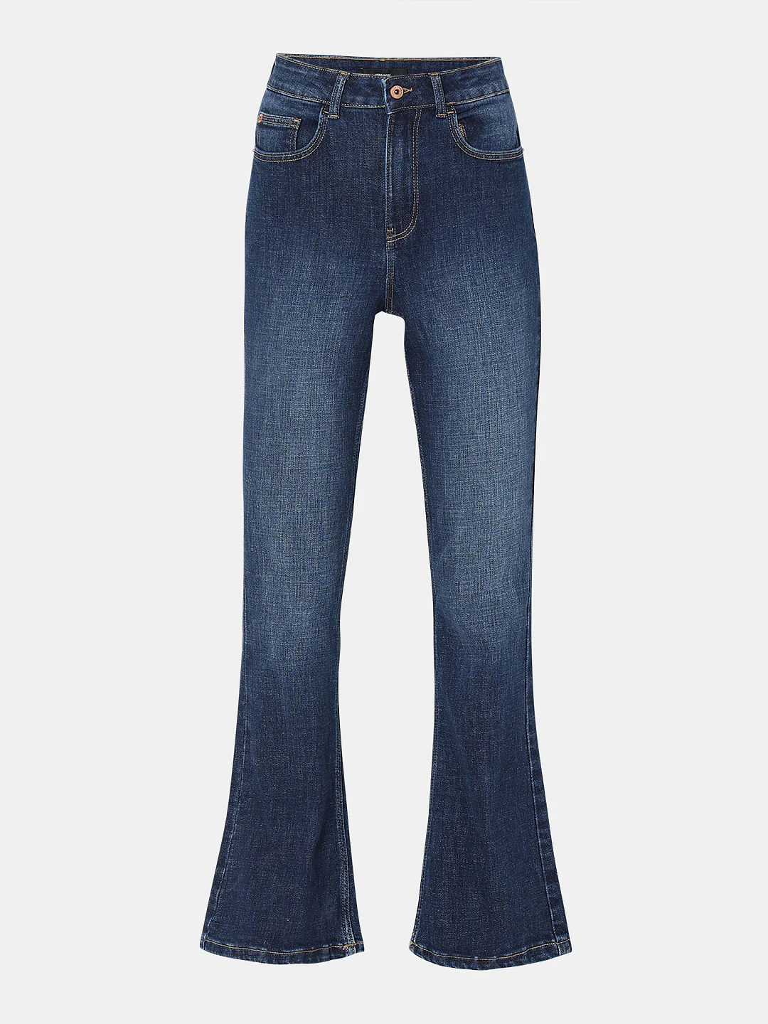 Dark Blue High Rise Flared Jeans - Image 7