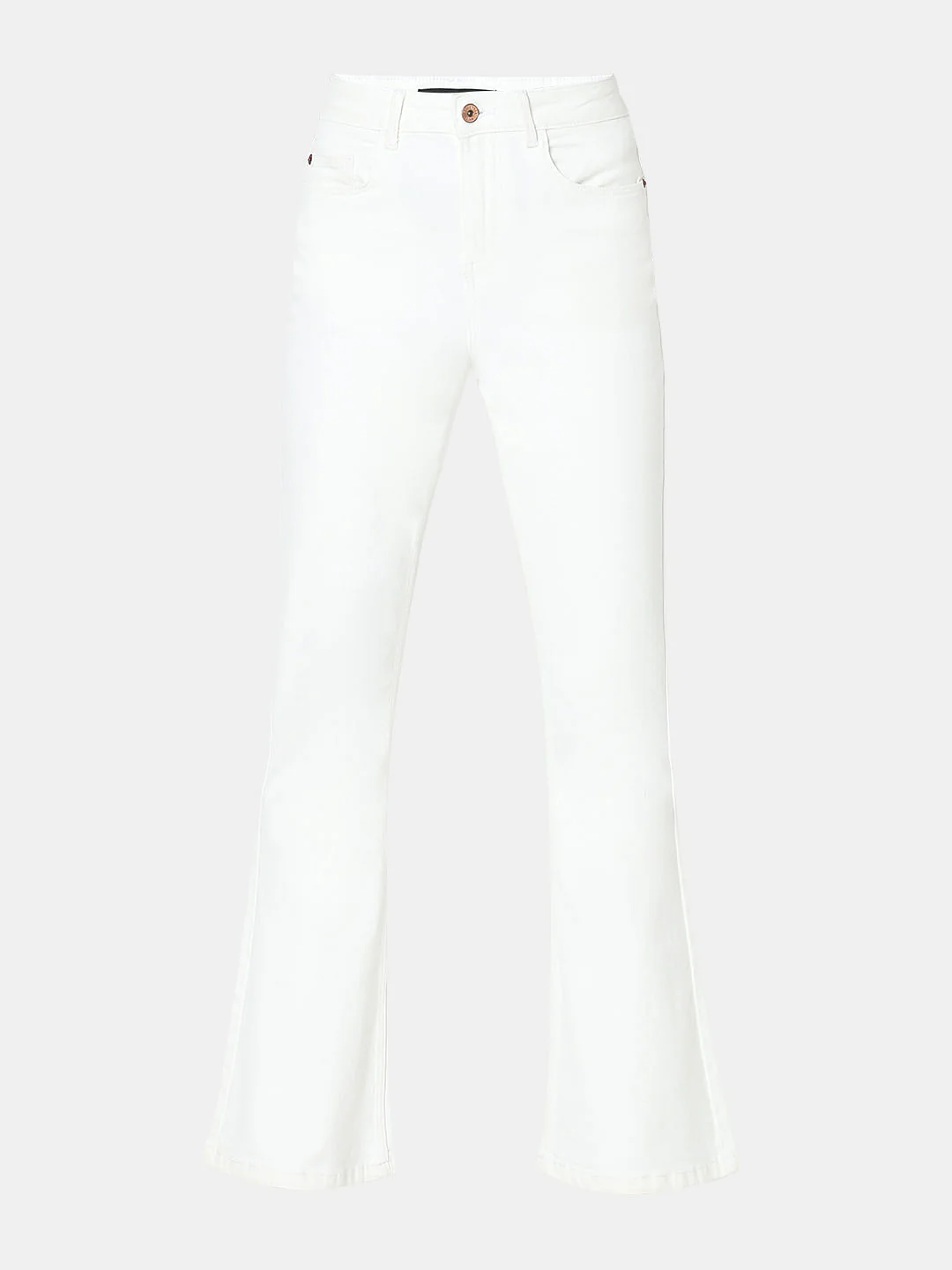White High Rise Bootcut Jeans - Image 7