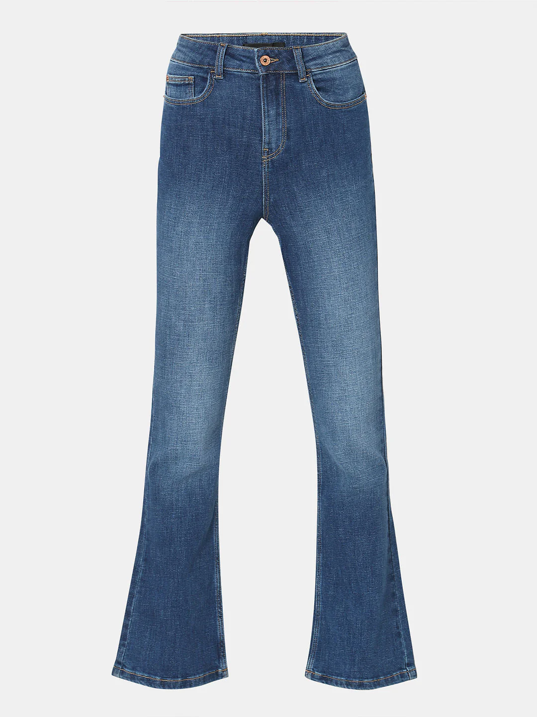 Blue High Rise Bootcut Jeans - Image 7