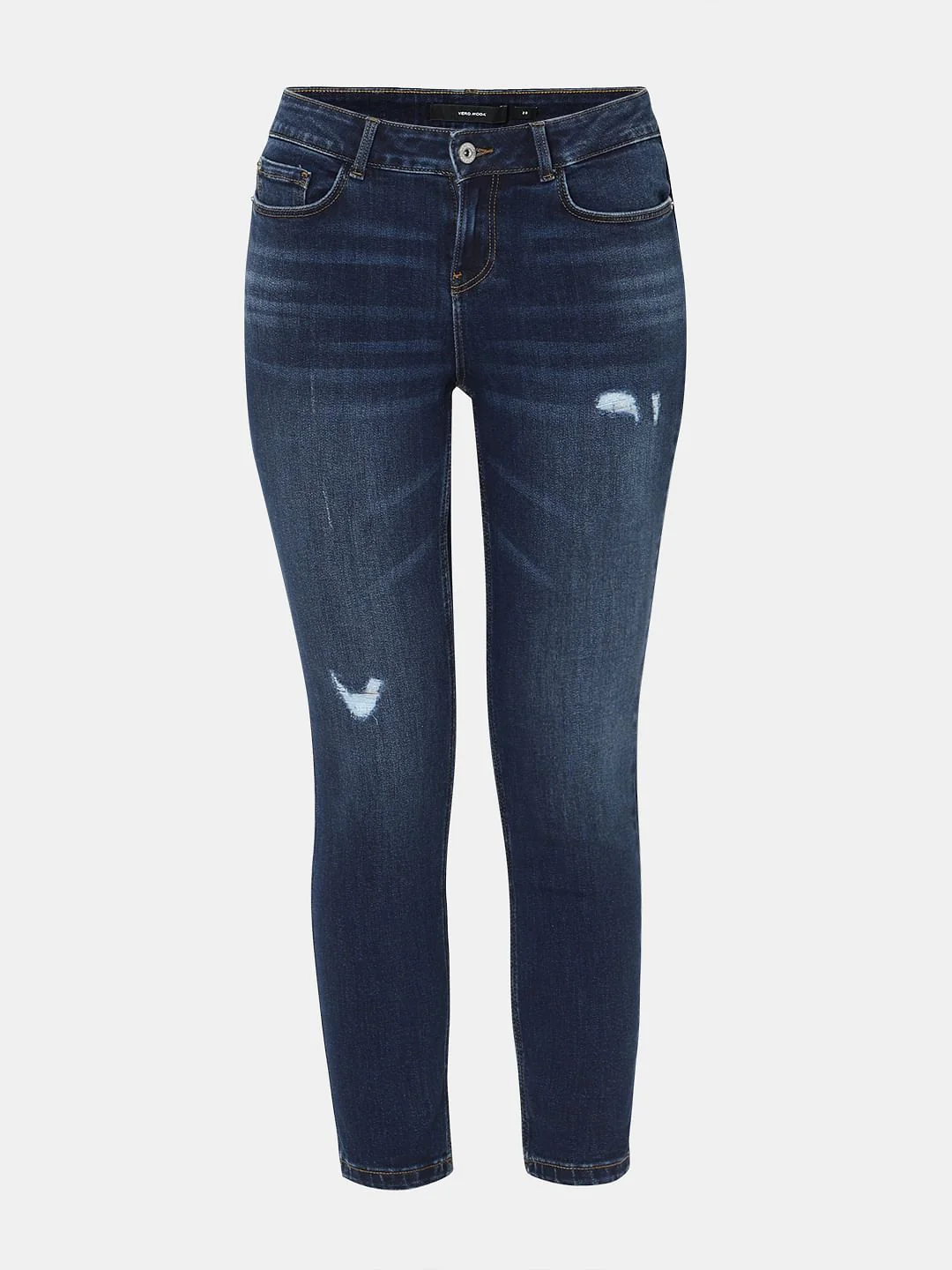 Dark Blue Mid Rise Wendy Skinny Jeans - Image 7