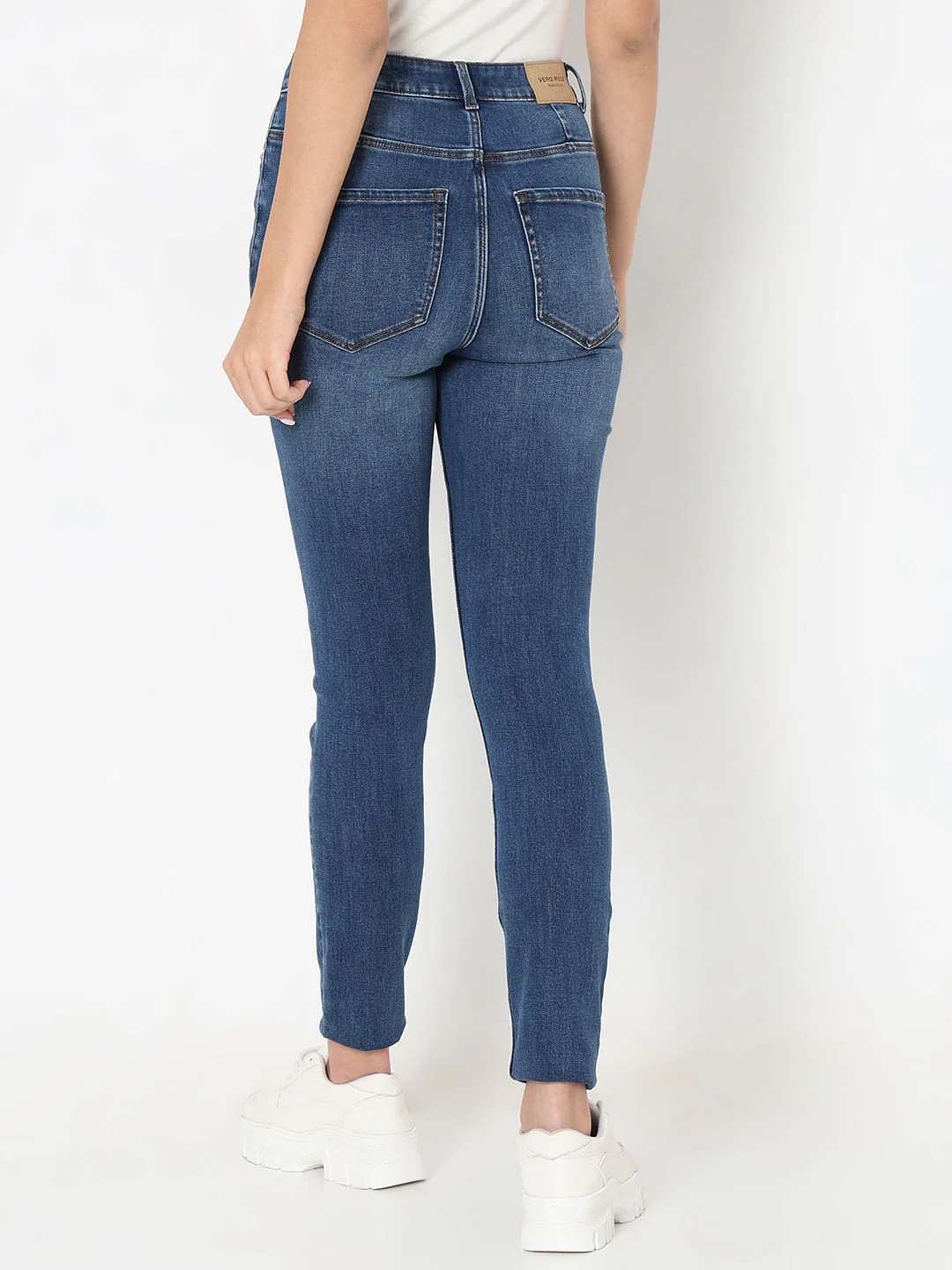 Blue High Rise Buttoned Wendy Skinny Jeans - Image 4