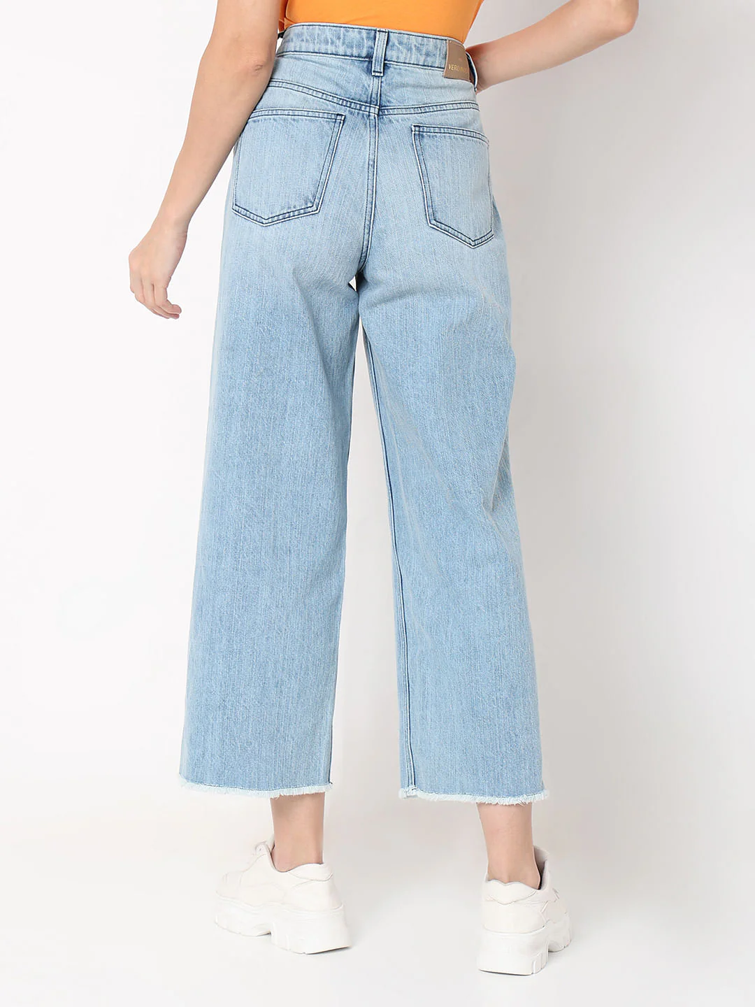 Light Blue High Rise Ripped Zoey Wide-Leg Jeans - Image 4