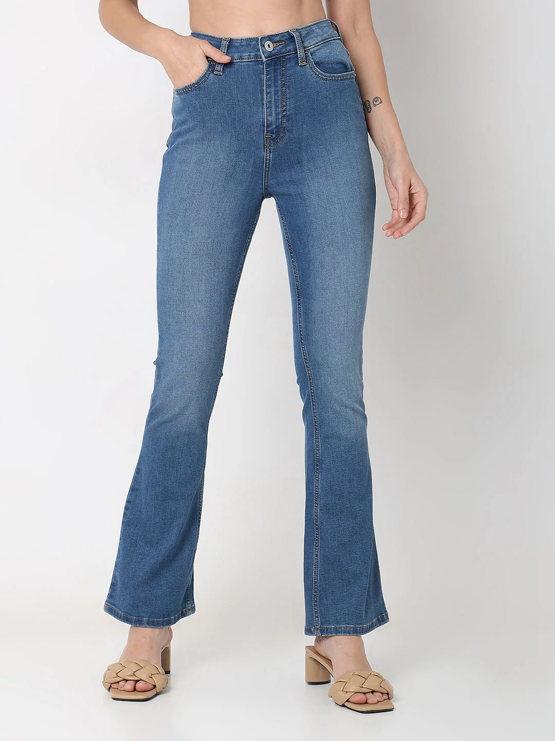Blue High Rise Petra Bootcut Jeans - Image 2