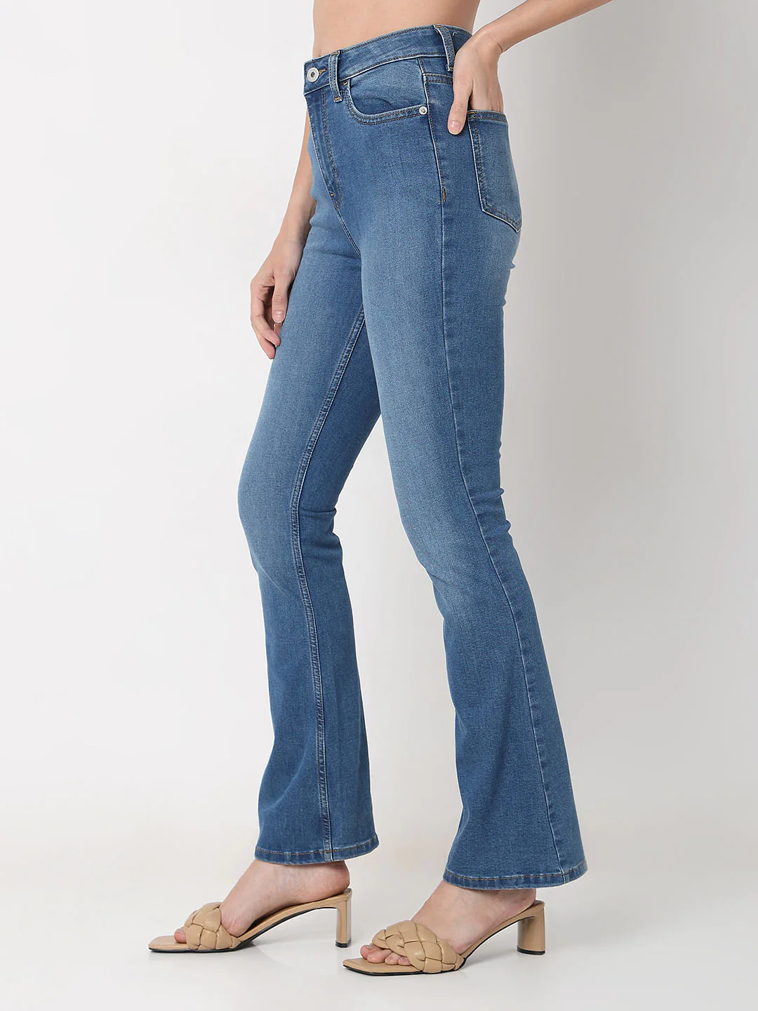 Blue High Rise Petra Bootcut Jeans - Image 3
