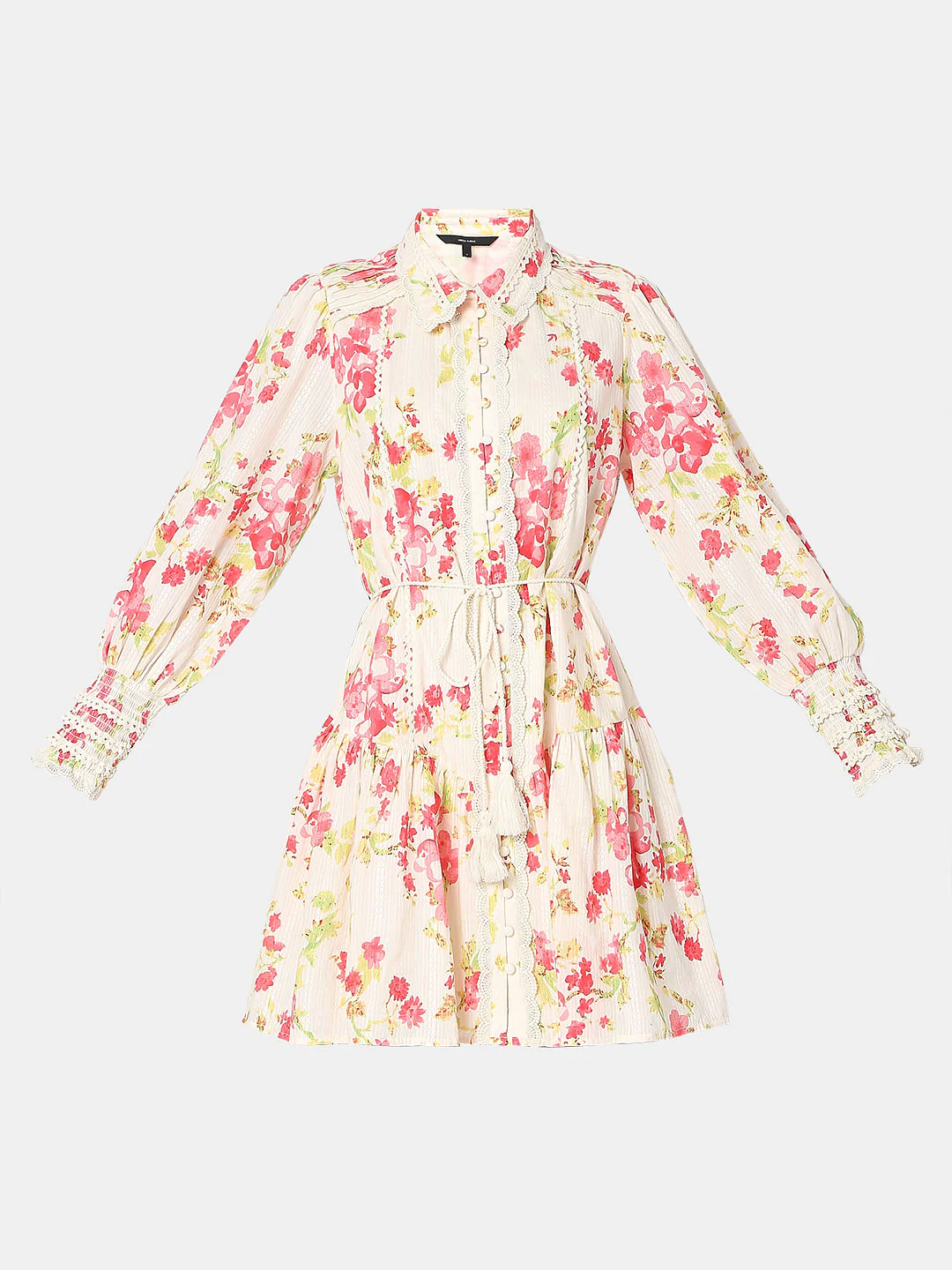 Pink Floral Print Shirt Dress - Image 7