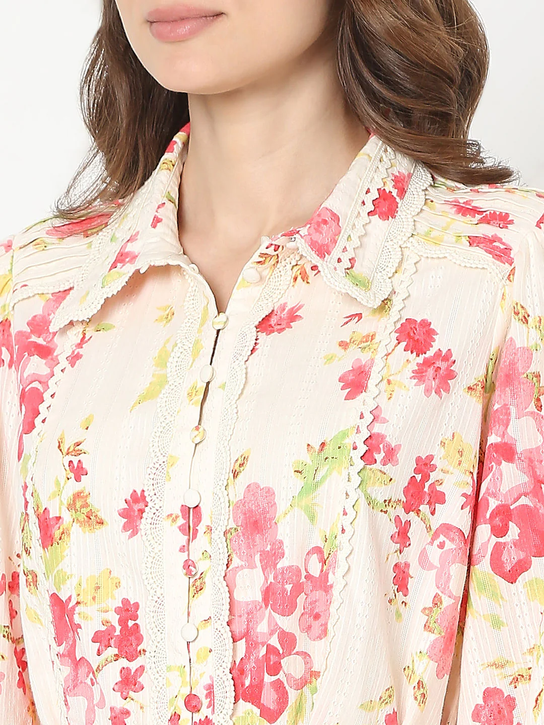 Pink Floral Print Shirt Dress - Image 8