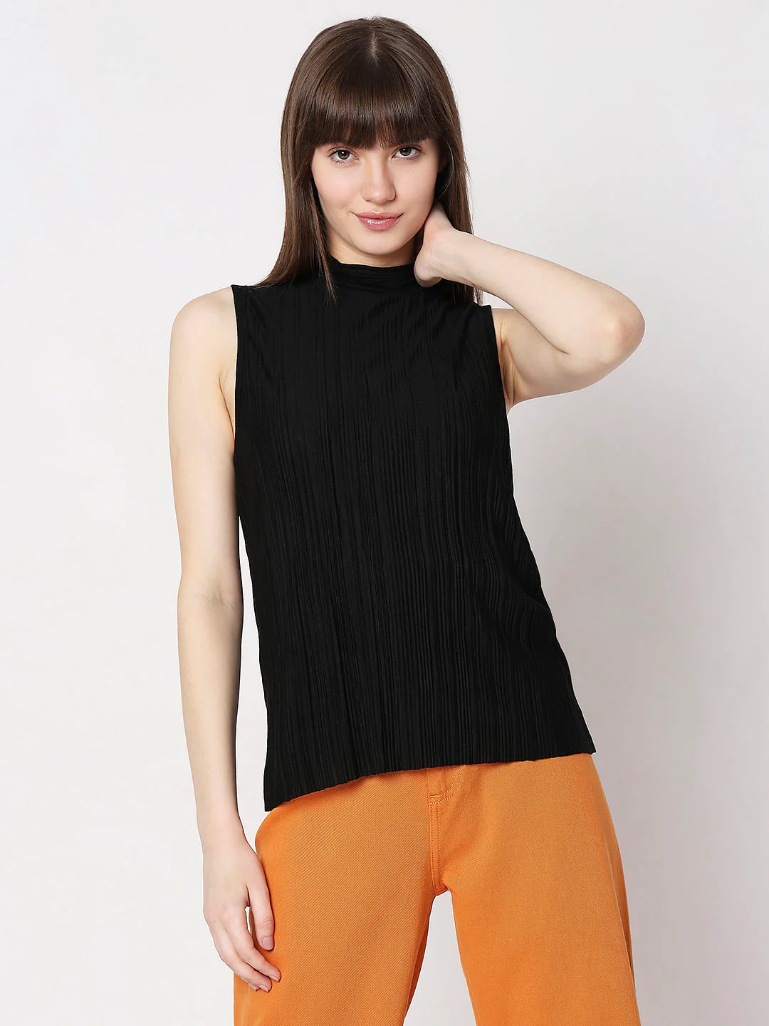 Black Plisse Top - Image 2