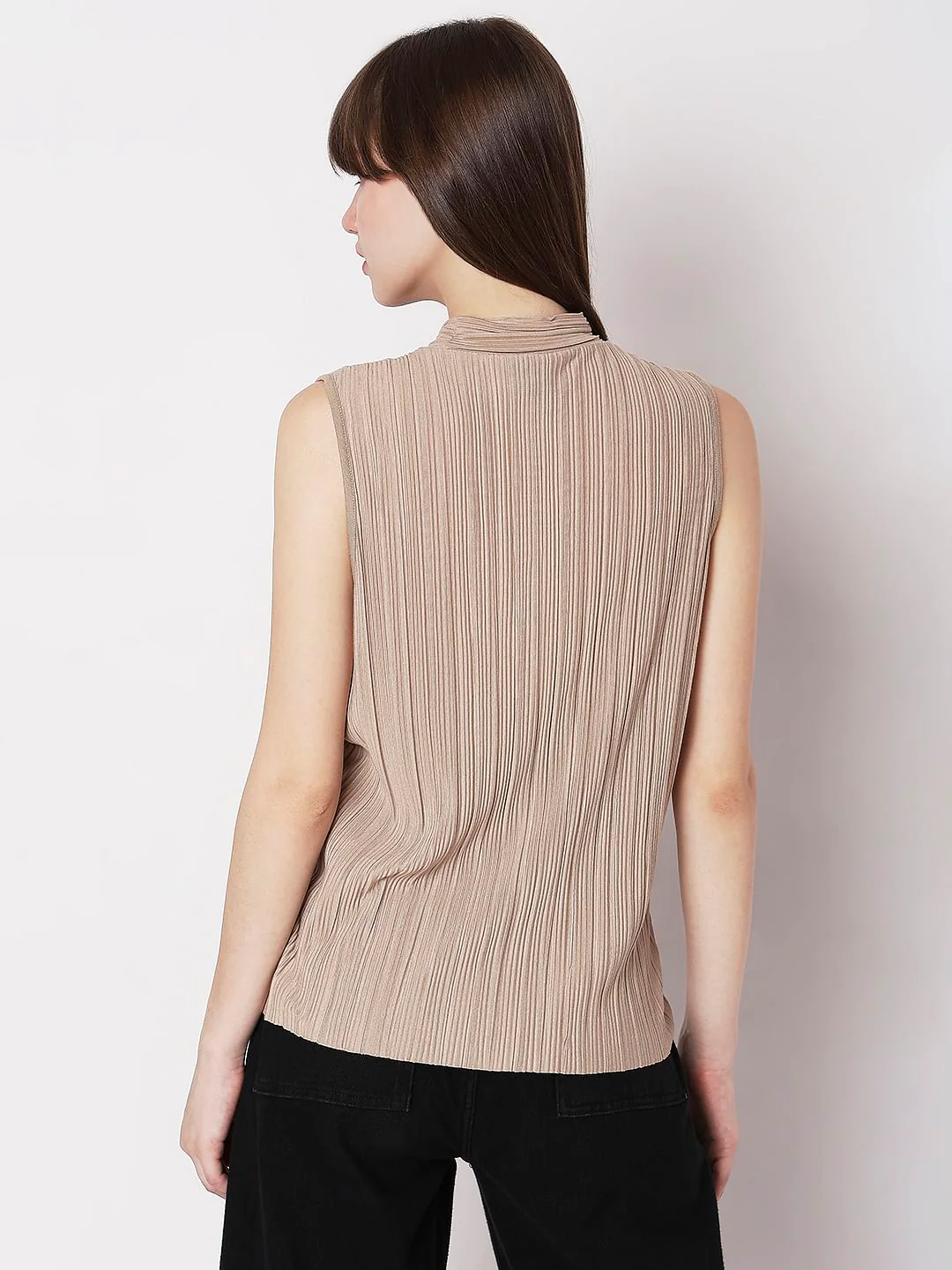 Beige Plisse Top - Image 4