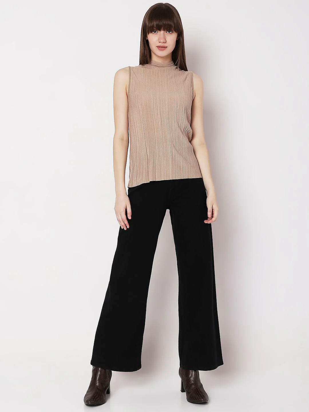 Beige Plisse Top - Image 5