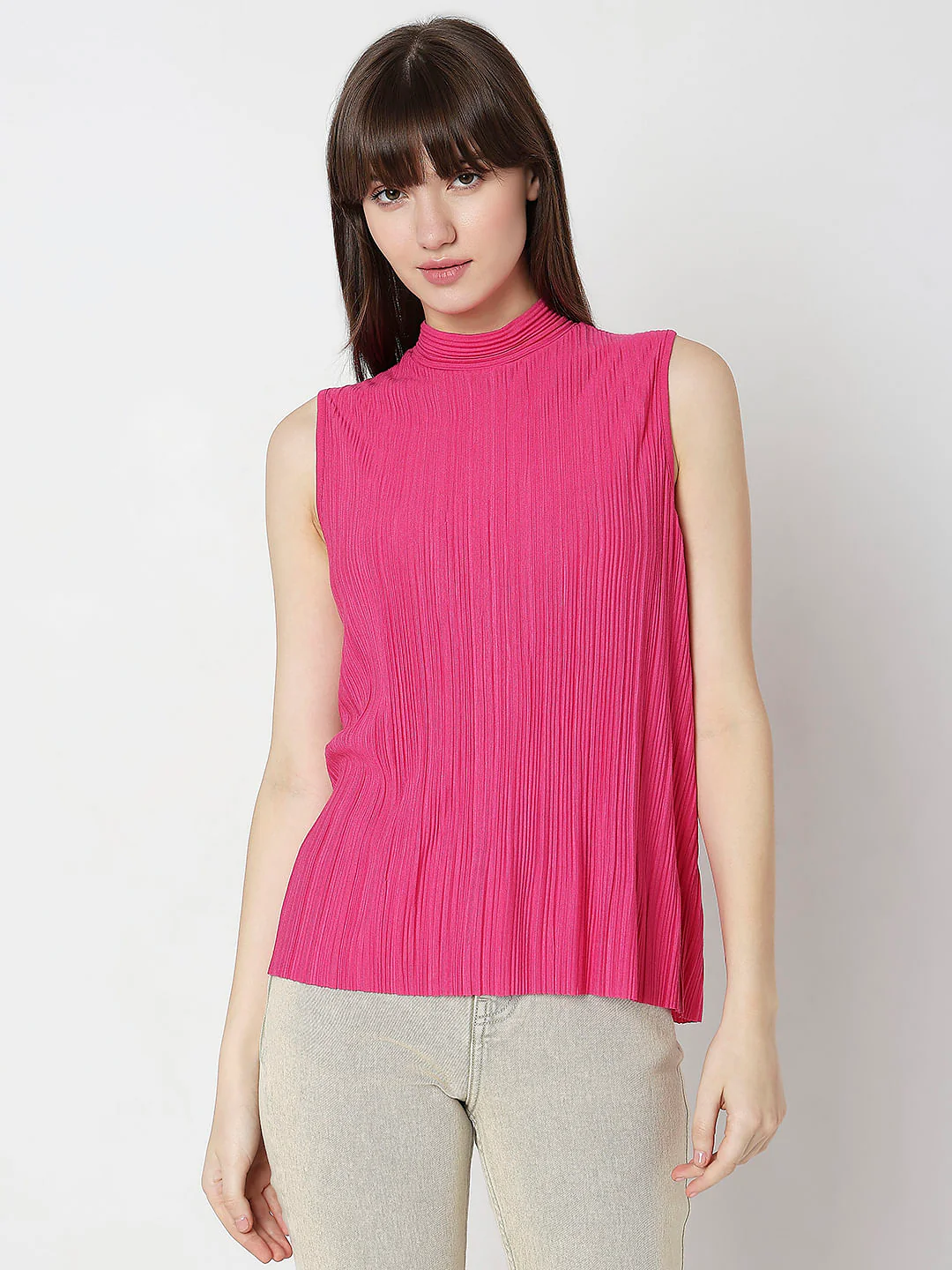 Fuchsia Plisse Top - Image 2