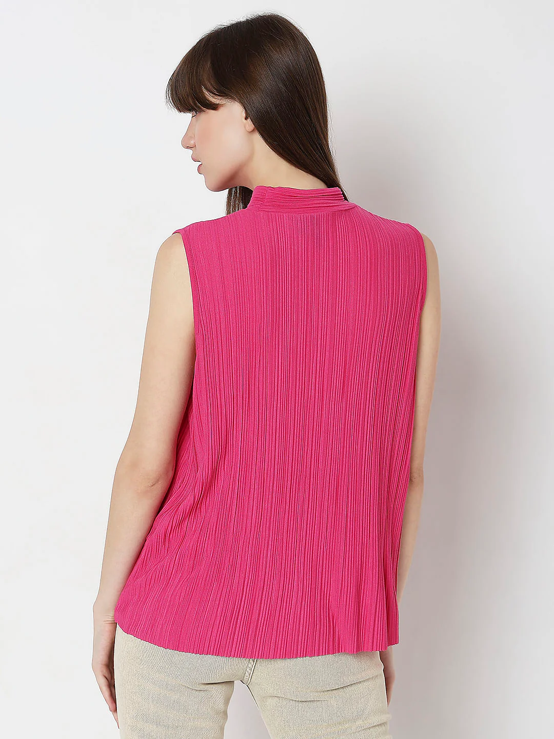 Fuchsia Plisse Top - Image 4