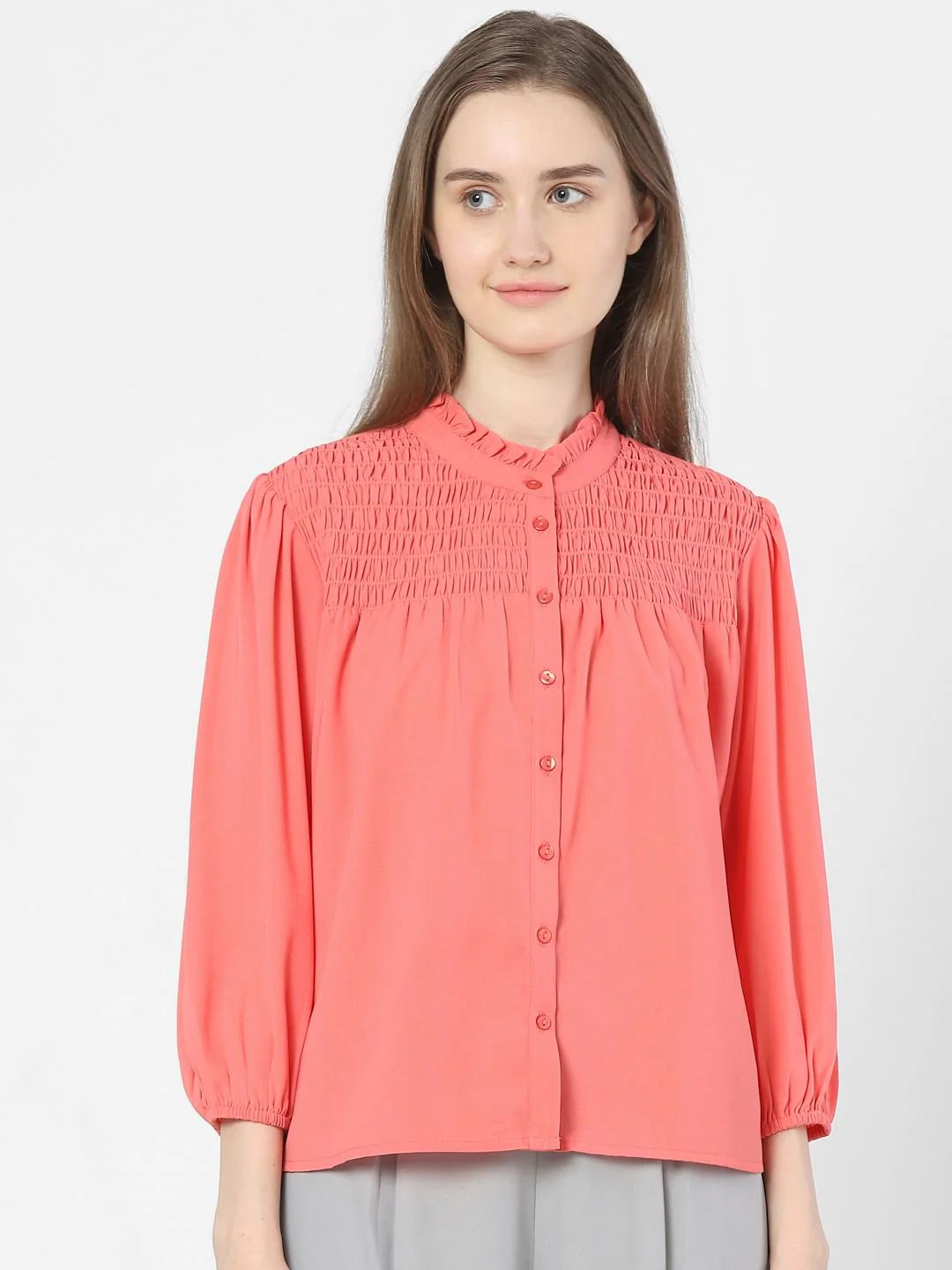 Pink High Neck Top