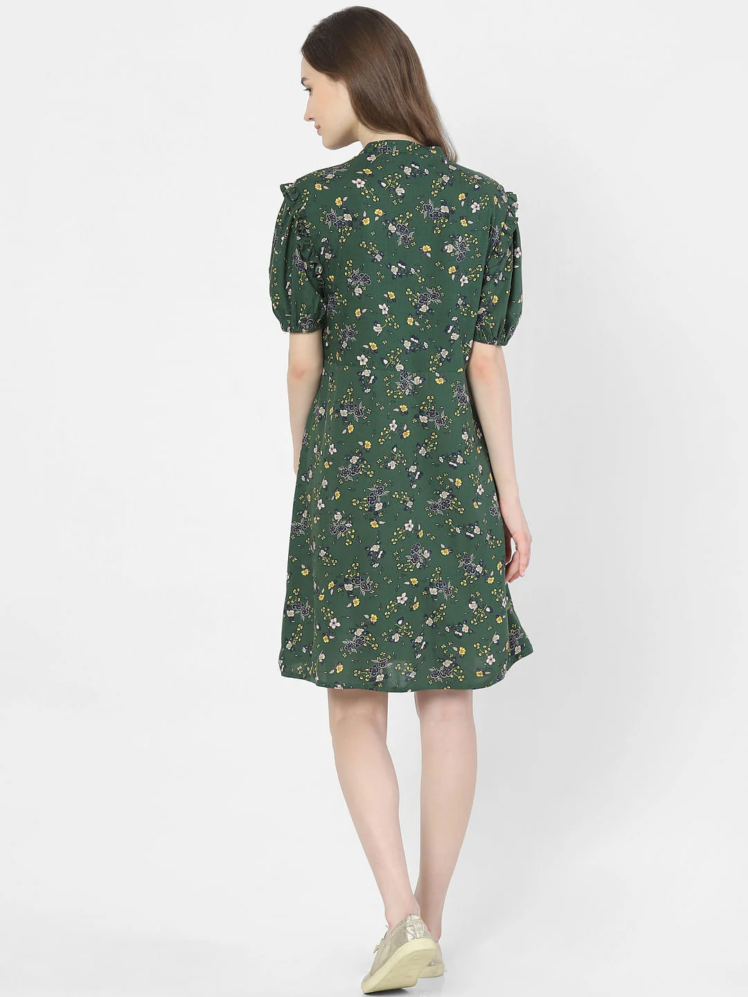 Green Floral Print Shift Dress - Image 3